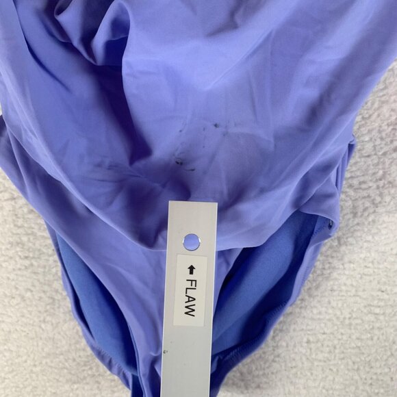 Bar III Women's Cowl Neck‎ Cutout Purple Halter Strap One-Piece Swimsuit Size M - Picture 4 of 11